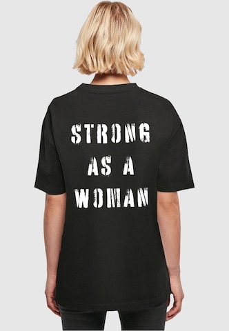 Merchcode Shirt 'WD - Strong As A Woman' in Zwart