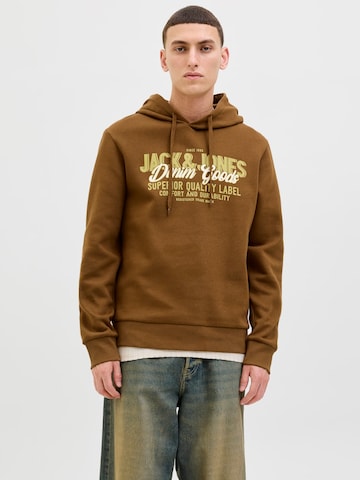 JACK & JONES Sweatshirt in Bruin: voorkant
