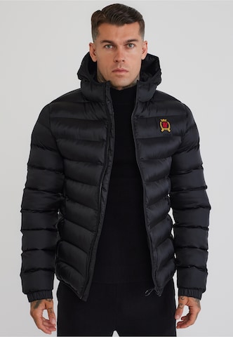 SikSilk Winter Jacket in Black: front