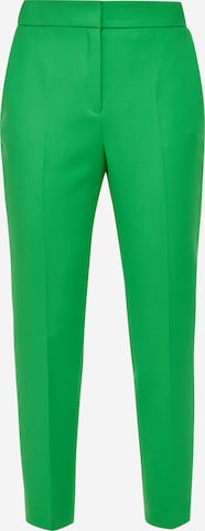 Effilé Pantalon à plis s.Oliver BLACK LABEL en vert : devant