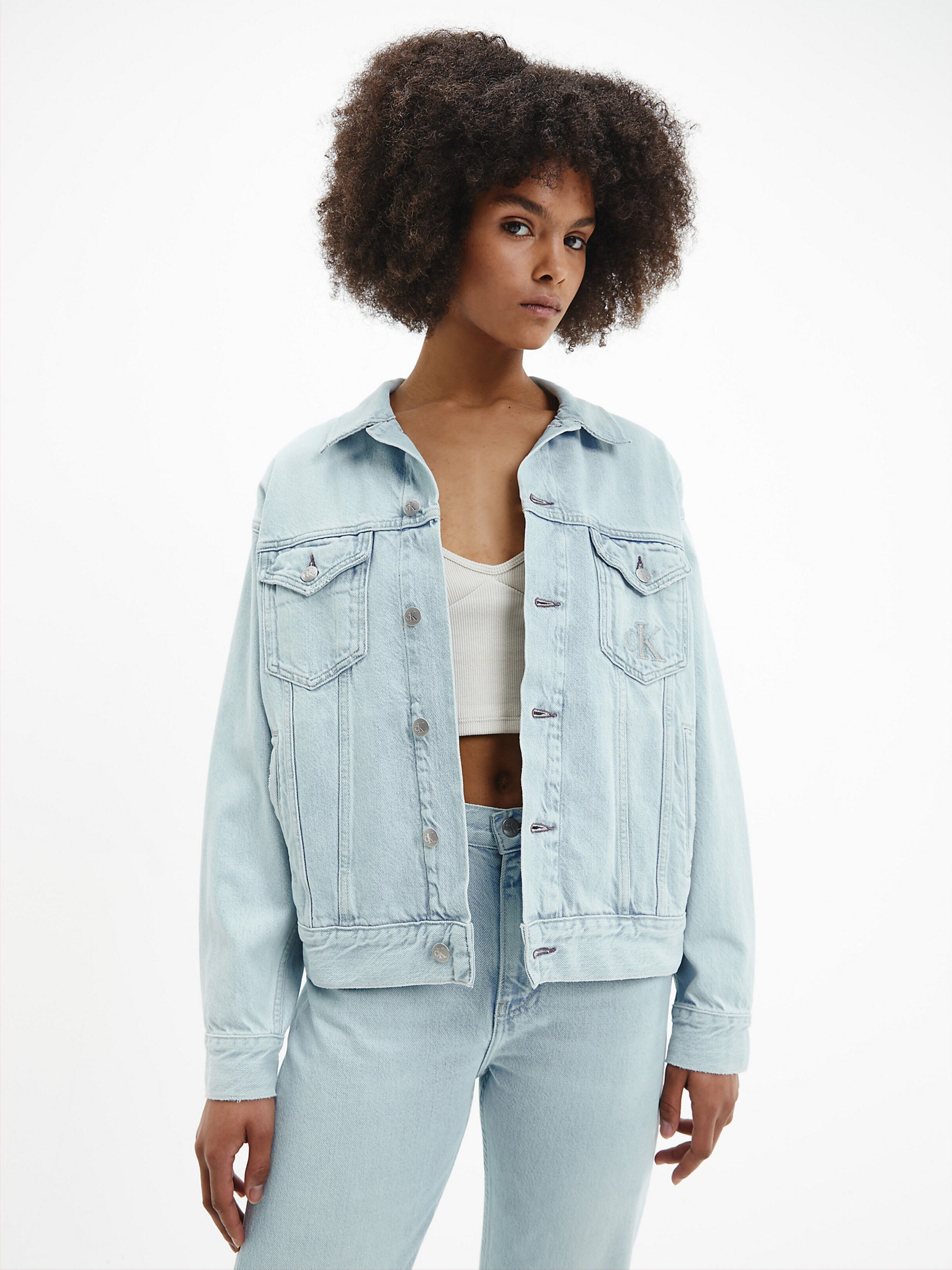 Frauen Jacken Calvin Klein Jeans Übergangsjacke 'Dad' in Blau - LF51118