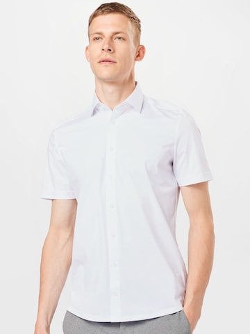 OLYMP Regular fit Риза 'Level 5' в бяло: отпред