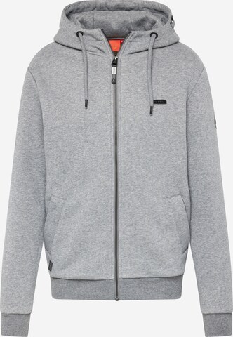 Ragwear Zip-Up Hoodie 'Natte' in Grey: front