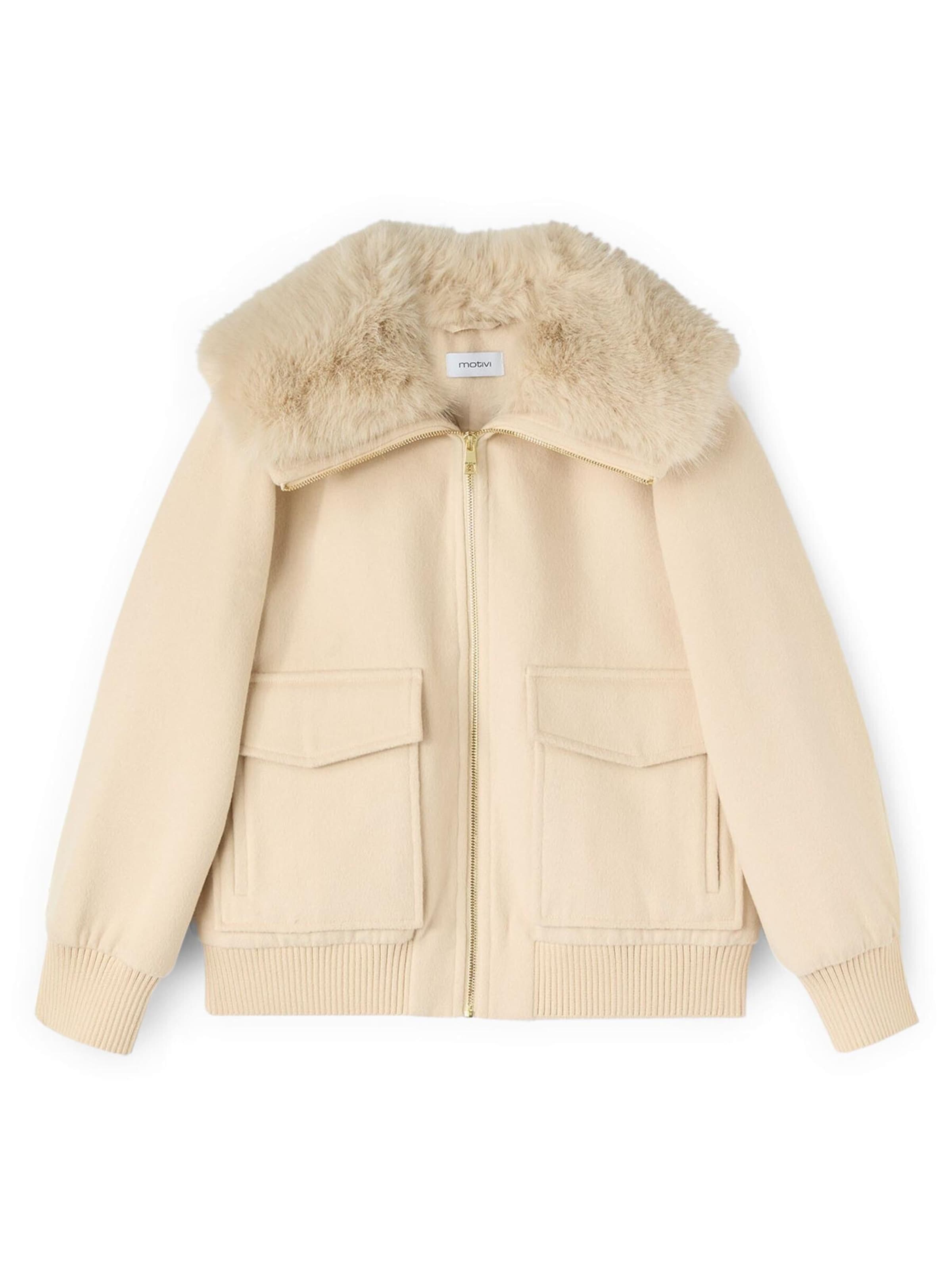 Manteau d’hiver MOTIVI en blanc : devant