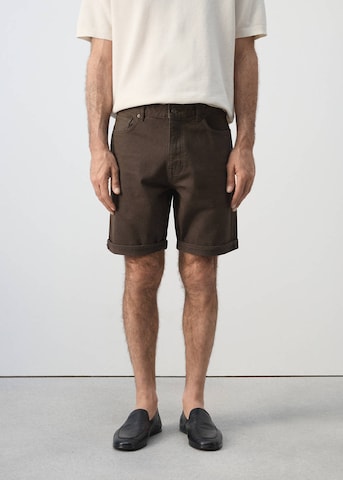 MANGO MAN Slim fit Pants 'Nepto' in Brown: front