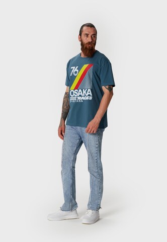 Oldskull Shirt 'Retro Japan City' in Green