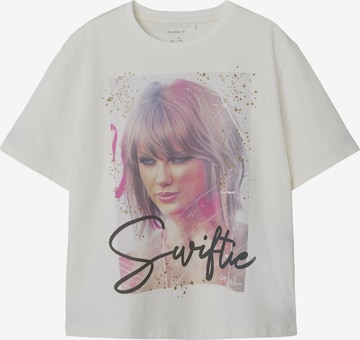NAME IT Shirt 'NFKDUSAN CELEBRITY ICONS' in White: front