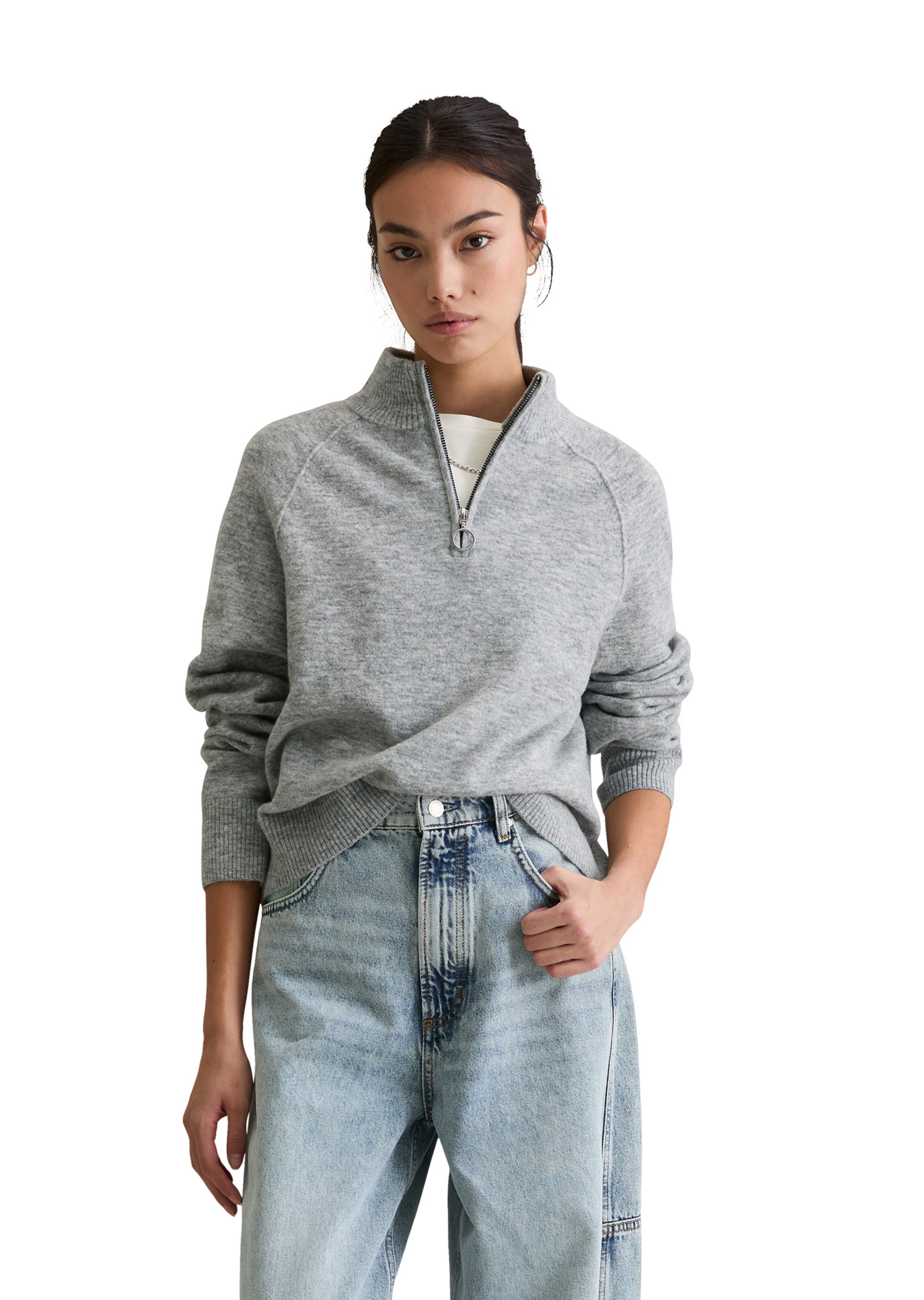 Marc O'Polo DENIM Pullover in Grau: Vorderseite