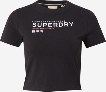 melns Superdry T-Krekls: no priekšpuses