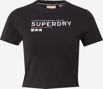 juoda Superdry Marškinėliai: priekis