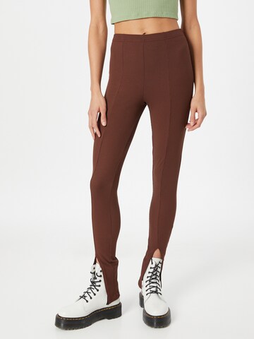 Misspap Skinny Pants in Brown: front