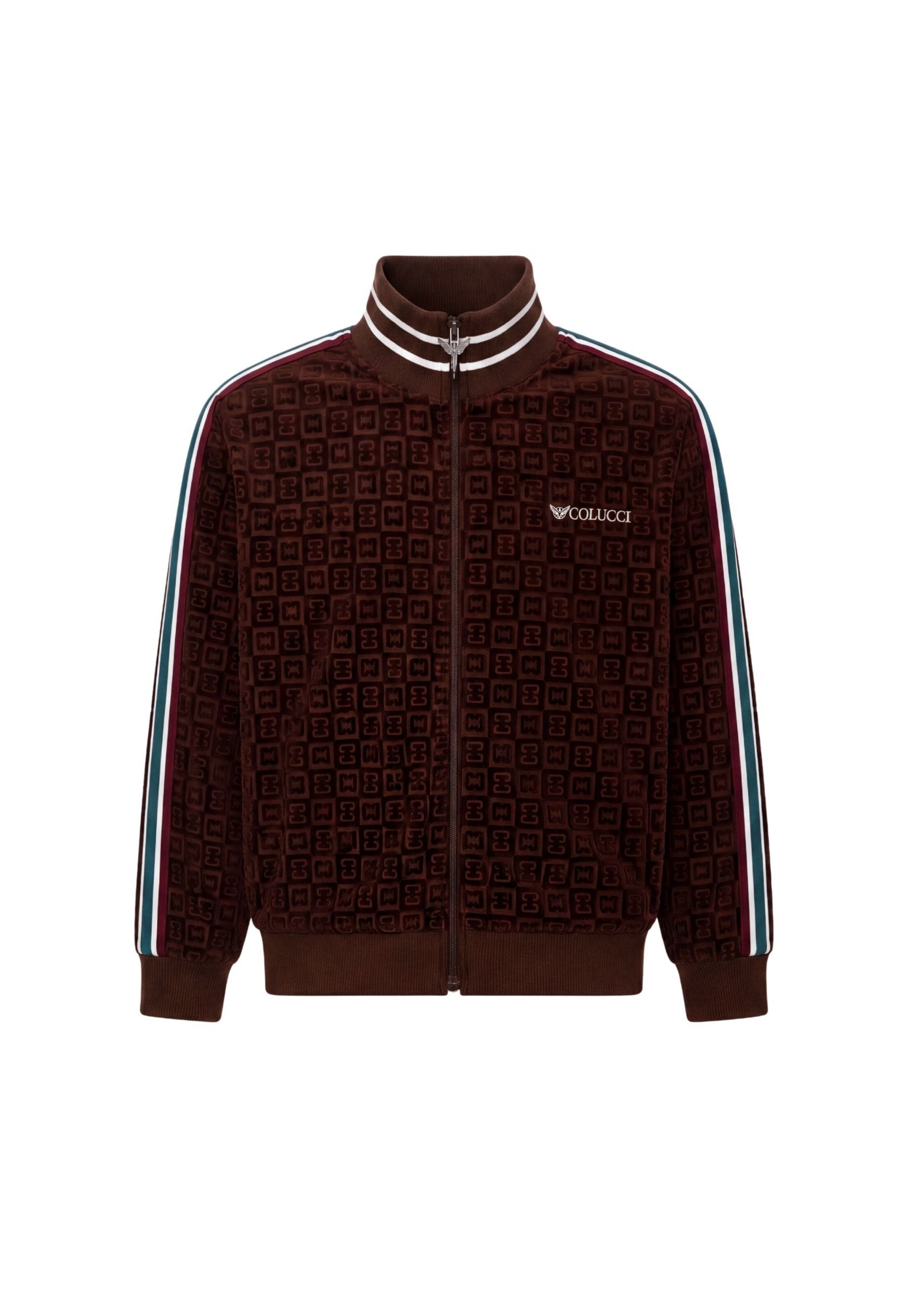 Veste de survêtement Colucci en marron : devant