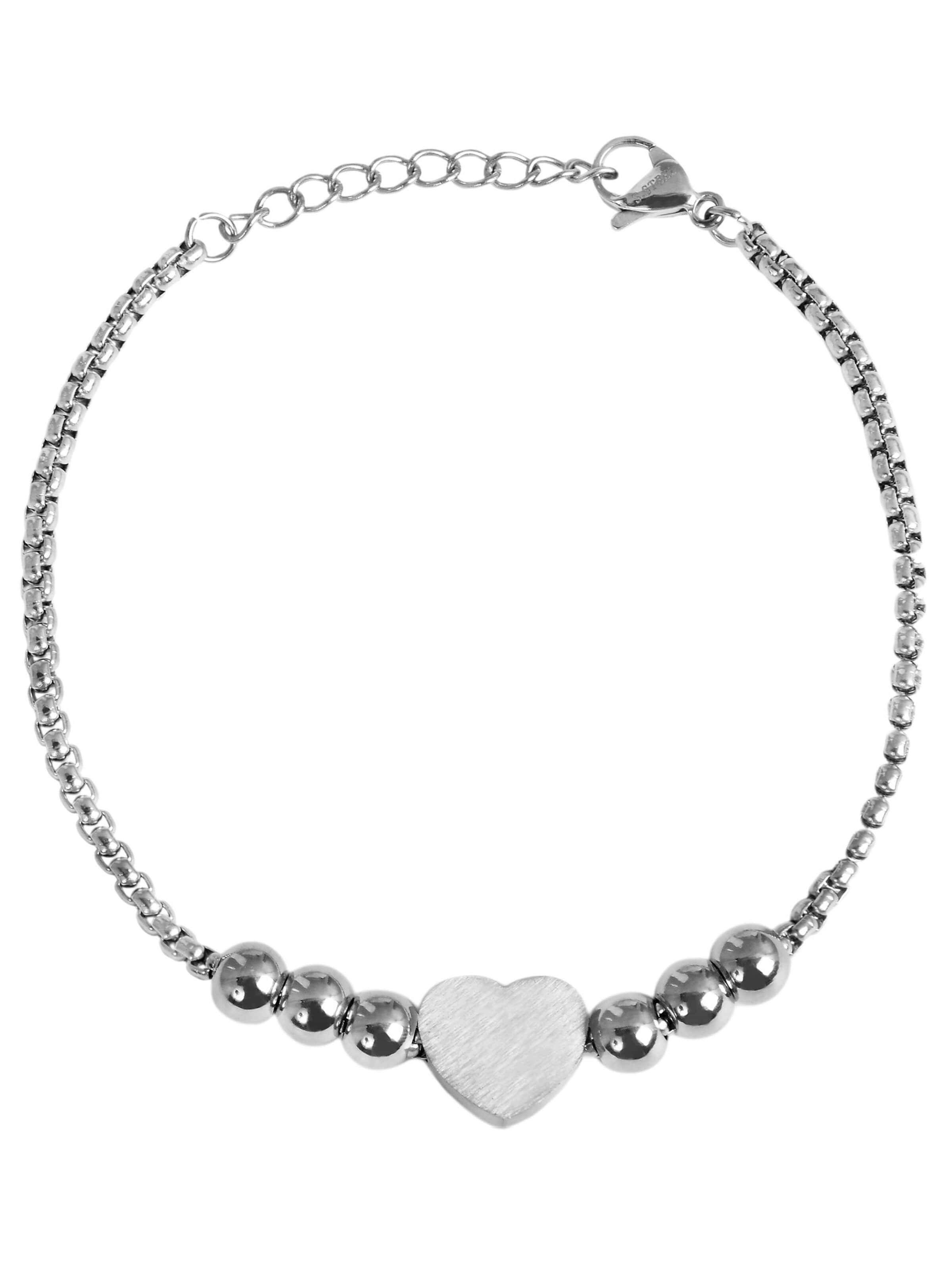 Akzent Bracelet 'Hilla, Edelstahl, gravirbar' in Silver: front