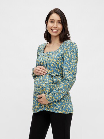 MAMALICIOUS Blouse 'Fransiska' in Blue: front