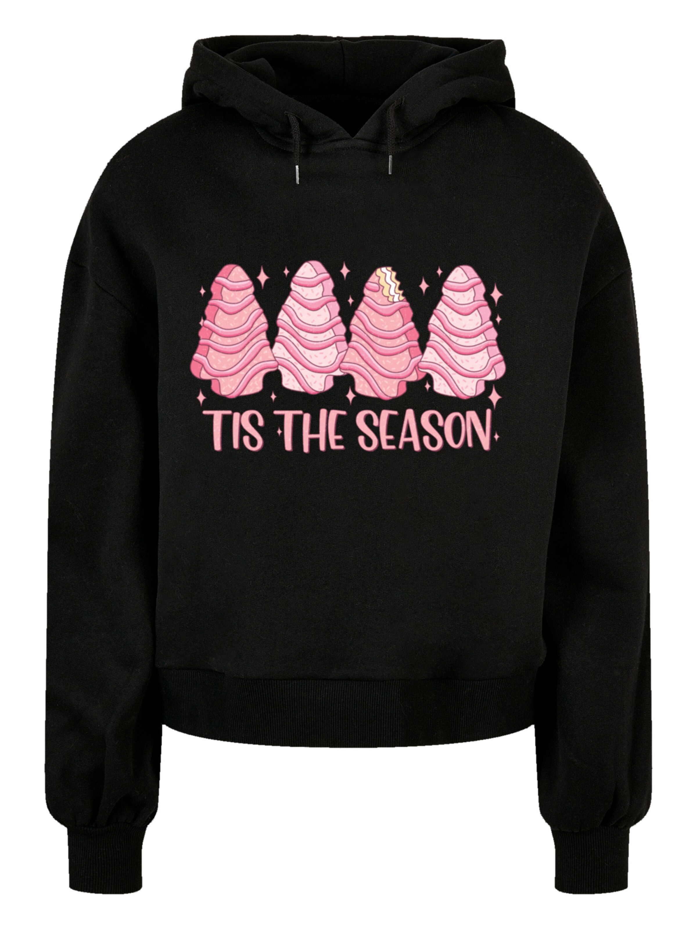 F4NT4STIC Sweat-shirt 'Pink CHristmas Cake Tis The Season' en rose / noir, Vue avec produit