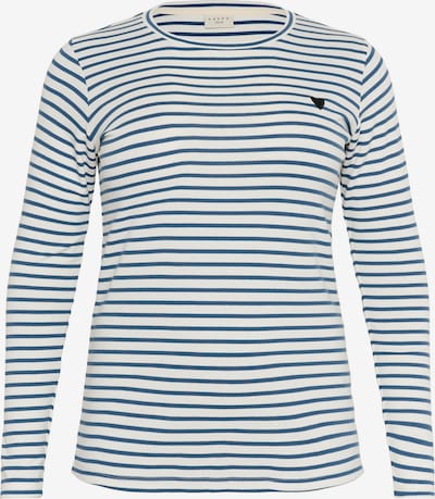 Marškinėliai 'Lia' iš KAFFE CURVE, spalva – tamsiai mėlyna / balta, Prekių apžvalga