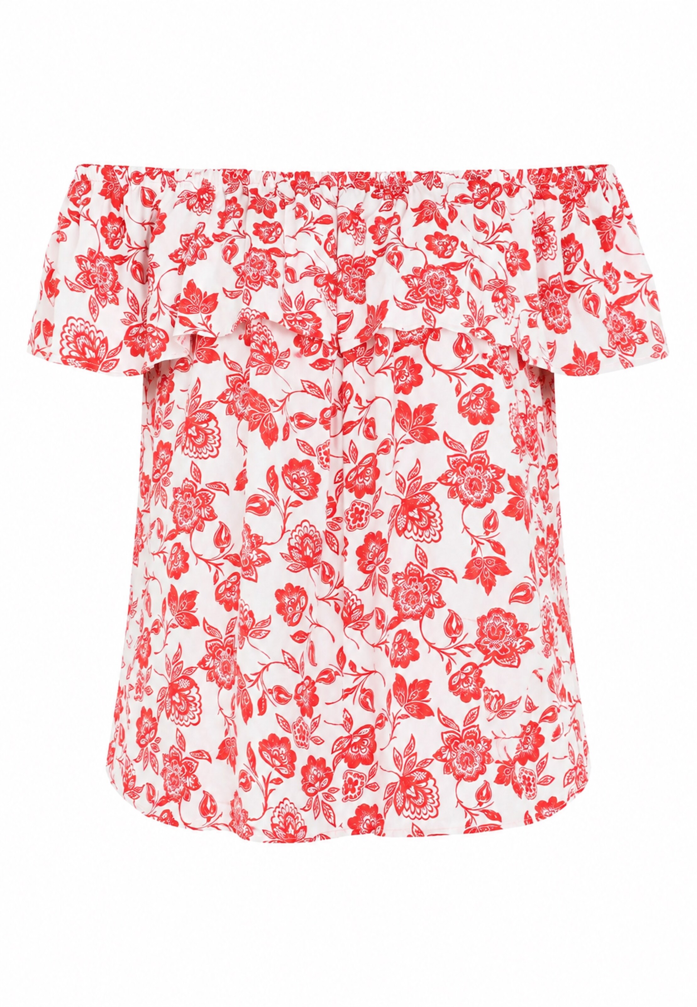 Threadbare Blouse 'THB Coronation Bardot Top' in S in Red / White, Item view