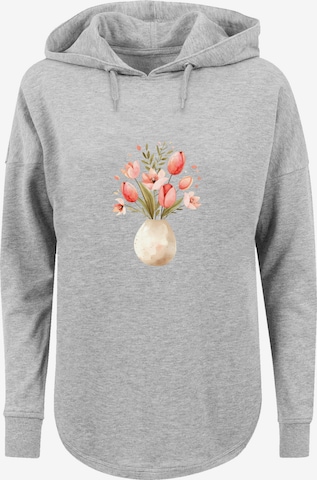 Sweat-shirt 'Rosa Frühlingsblumenstrauß In Vase' F4NT4STIC en gris : devant