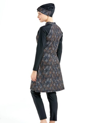 C&City High neck Badeanzug in Schwarz