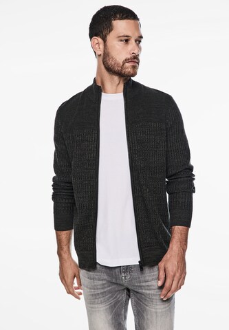 Street One MEN Strickjacke in Schwarz: Vorderseite