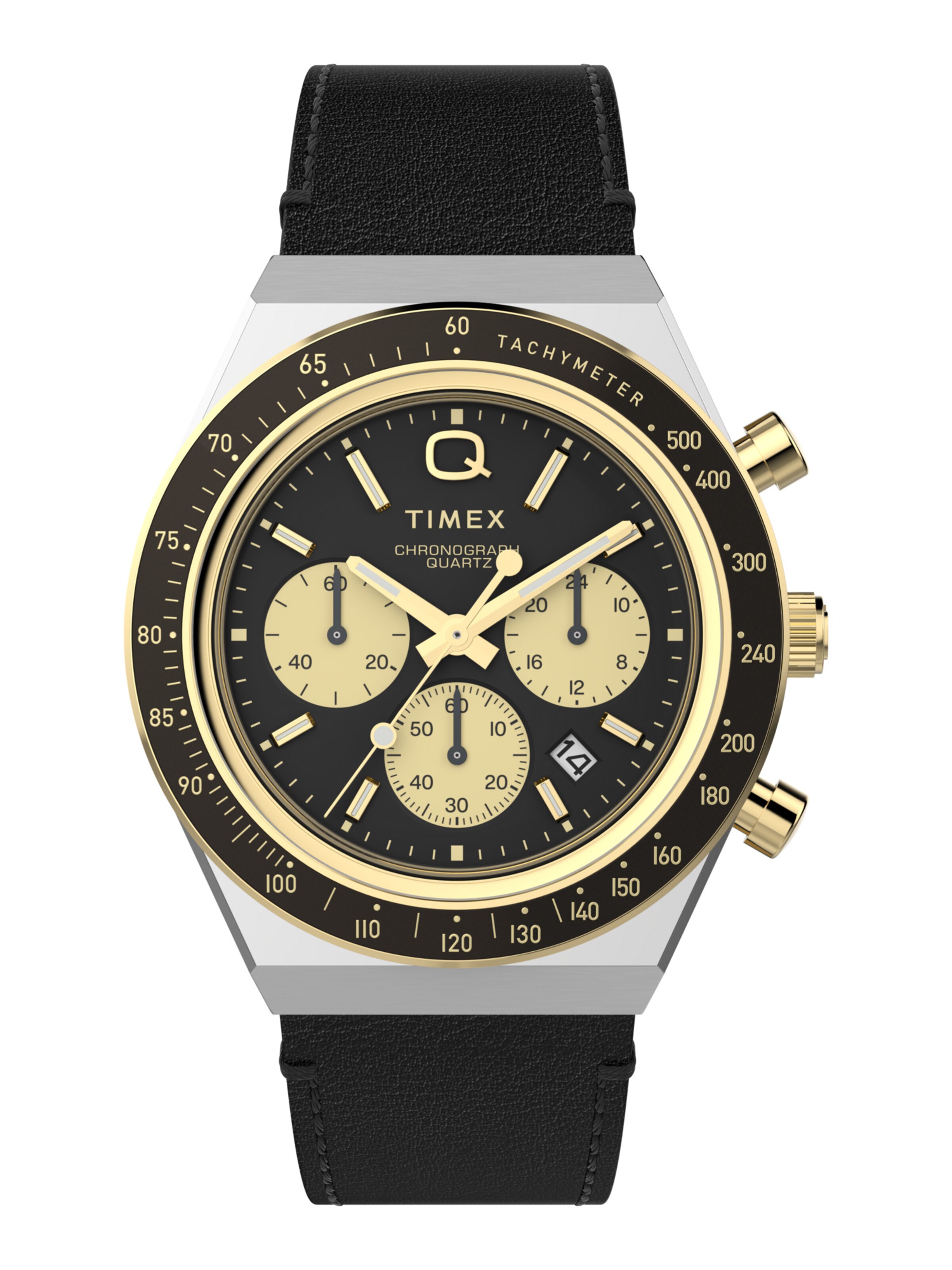 TIMEX Analog watch '1970s Q' in Black: front