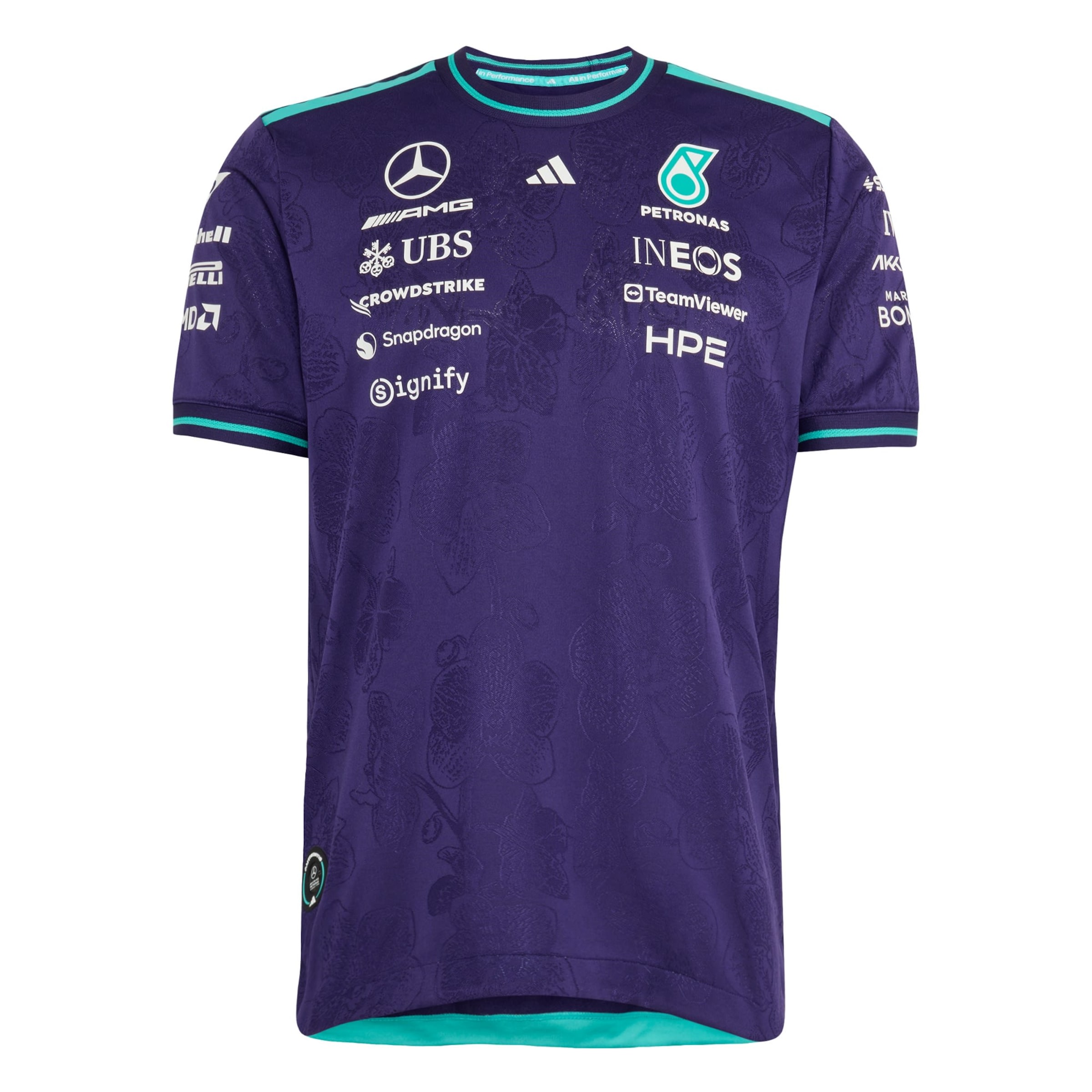 ADIDAS PERFORMANCE - Camiseta funcional 'Mercedes - AMG Petronas Formula 1 Team Vanda Bloom' en lila: frente