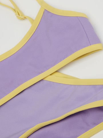 CALZEDONIA Balconette Bikini 'Bicolor Piping' in Purple