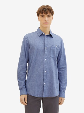 TOM TAILOR DENIM Regular fit Button Up Shirt in Blue