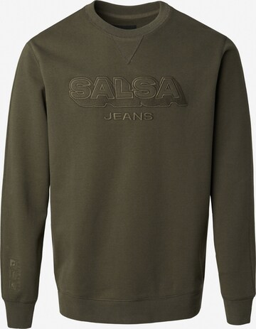 Salsa Jeans Sweatshirt 'LOS ANGELES' in Green: front