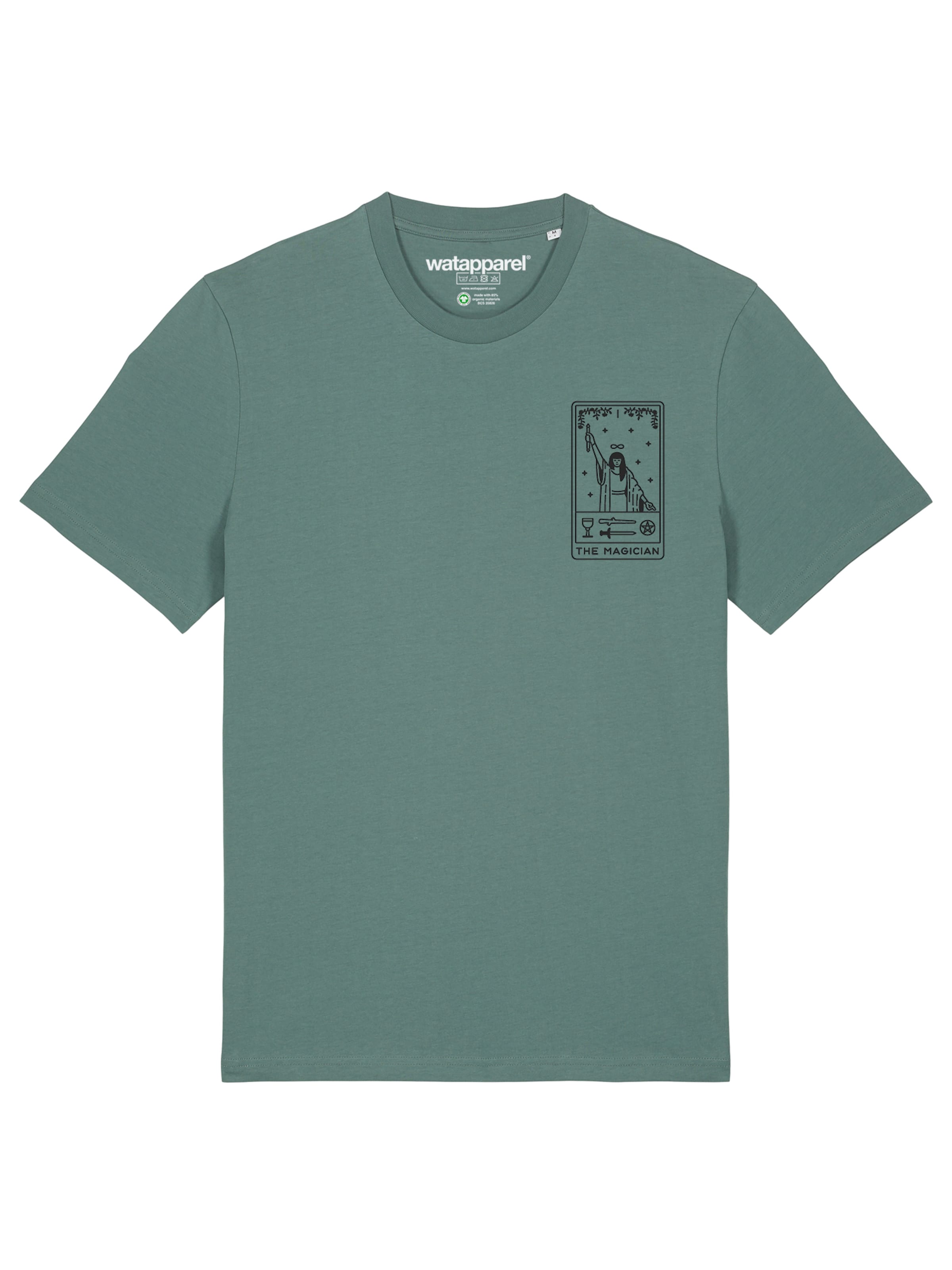 Maglietta 'Tarot The Magician' di Watapparel in verde: frontale
