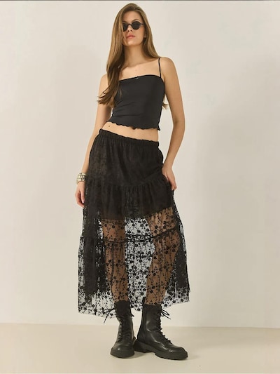 Bianco Lucci Jupe en noir, Vue avec produit