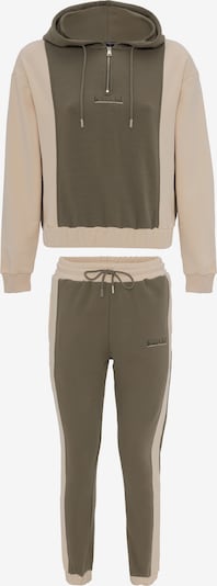 Tom Barron Trainingsanzug in beige / grün, Produktansicht