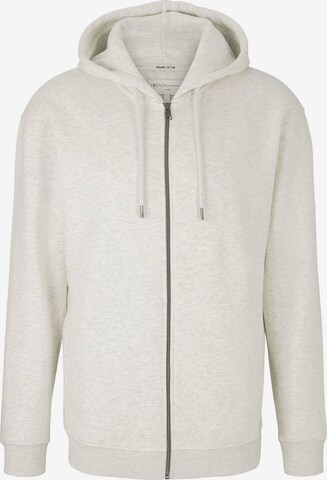 TOM TAILOR DENIM - Sudadera con cremallera en gris: frente