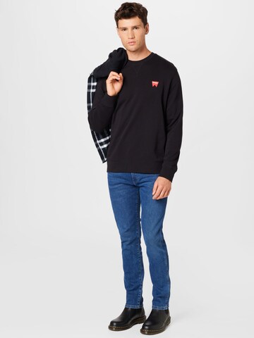 WRANGLER Sweatshirt 'Sign off' in Schwarz