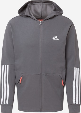 ADIDAS SPORTSWEAR Sports sweat jacket in Grey: front