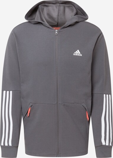 ADIDAS PERFORMANCE Sports sweat jacket in Dark grey / Coral / White, Item view