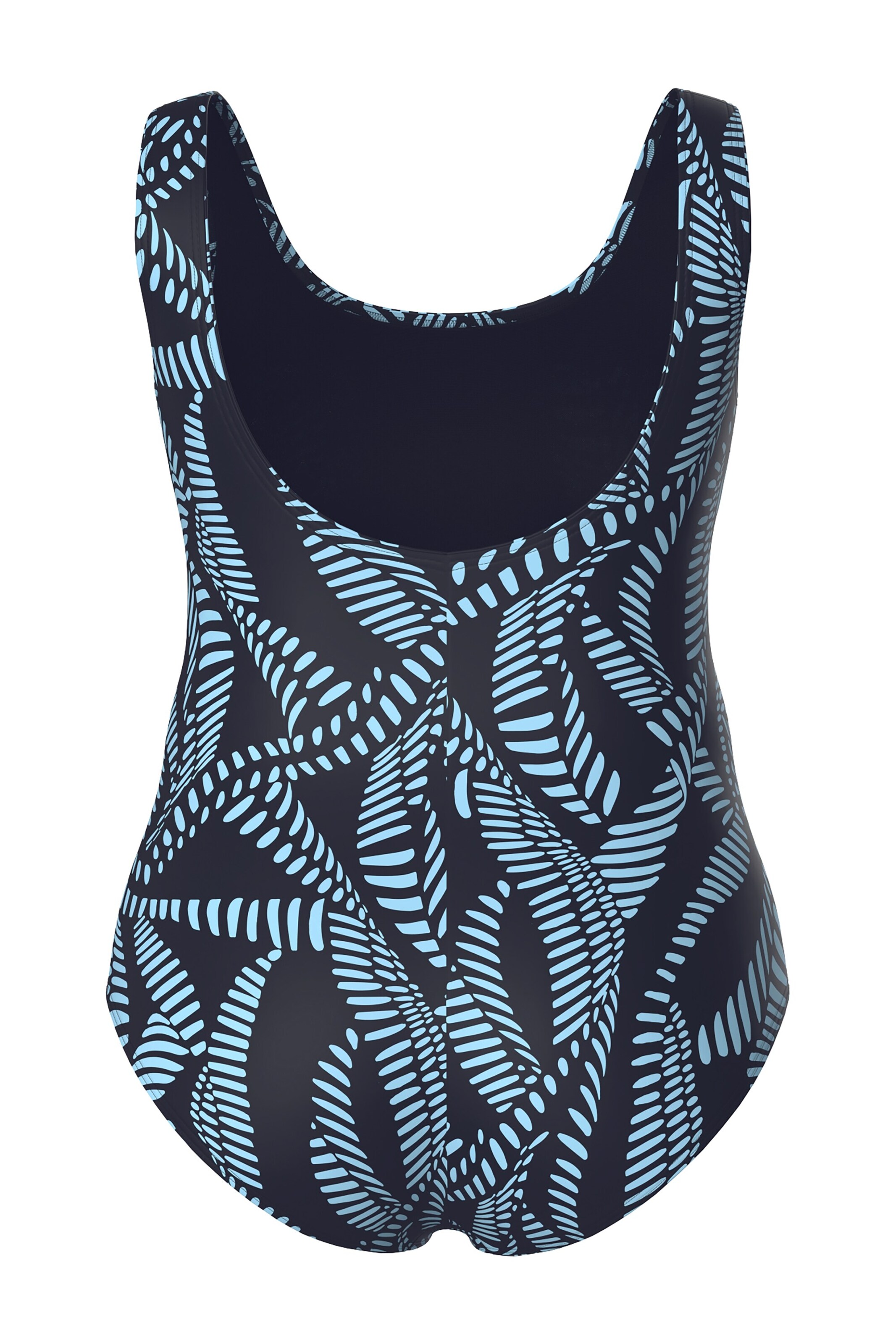 Ulla Popken Bustier Badeanzug in Schwarz