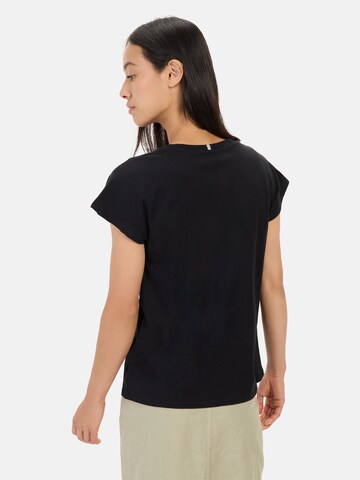 CAMEL ACTIVE T-Shirt mit Blumenprint aus Baumwolle in Schwarz