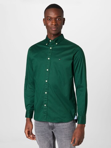 TOMMY HILFIGER Regular fit Overhemd in Groen: voorkant