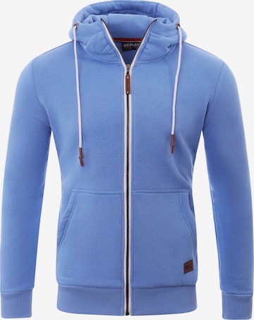 Reslad Zip-Up Hoodie 'Sweatjacke Zipper High' in Blue: front