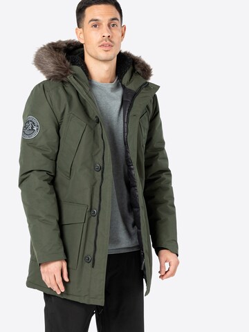 Superdry Klasický střih Zimní parka 'Everest' – zelená: přední strana