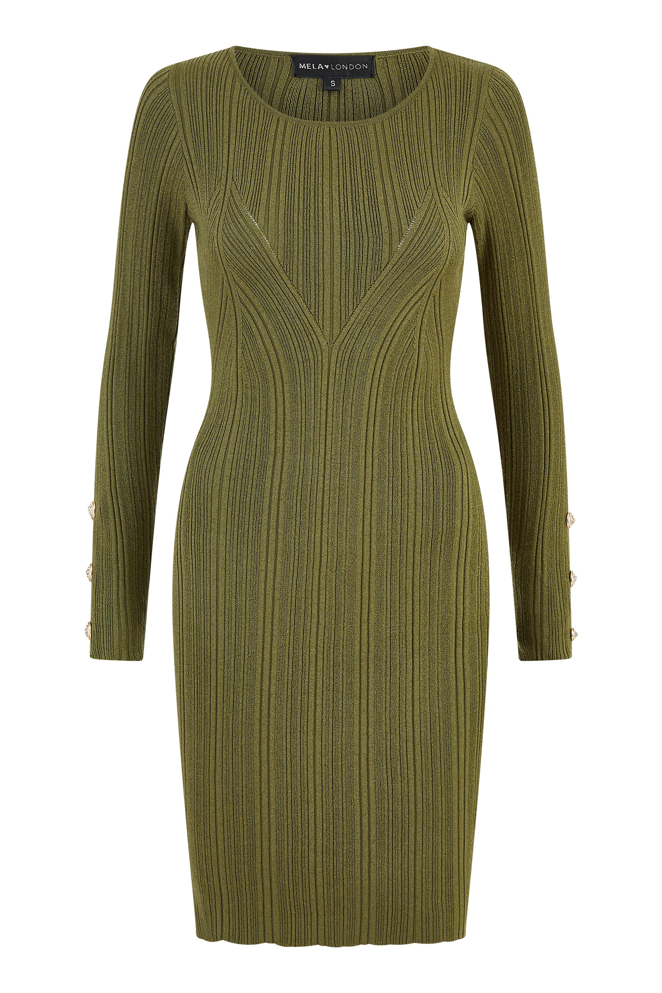 Yumi Strickkleid in Grün: Vorderseite