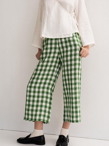 AmourLinen Loosefit Broek 'Tokyo Wide Pants' in Groen