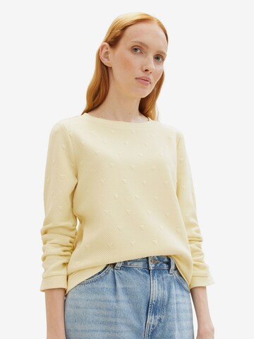 Sweat-shirt TOM TAILOR en jaune : devant