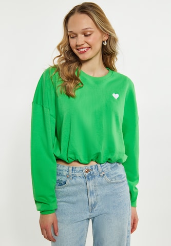 MYMO Sweatshirt in Groen: voorkant
