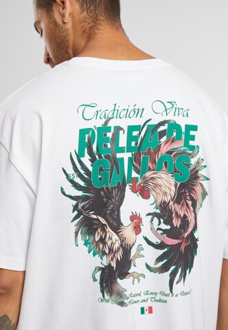 Mister Tee - Camiseta 'Pelea De Gallos' en blanco