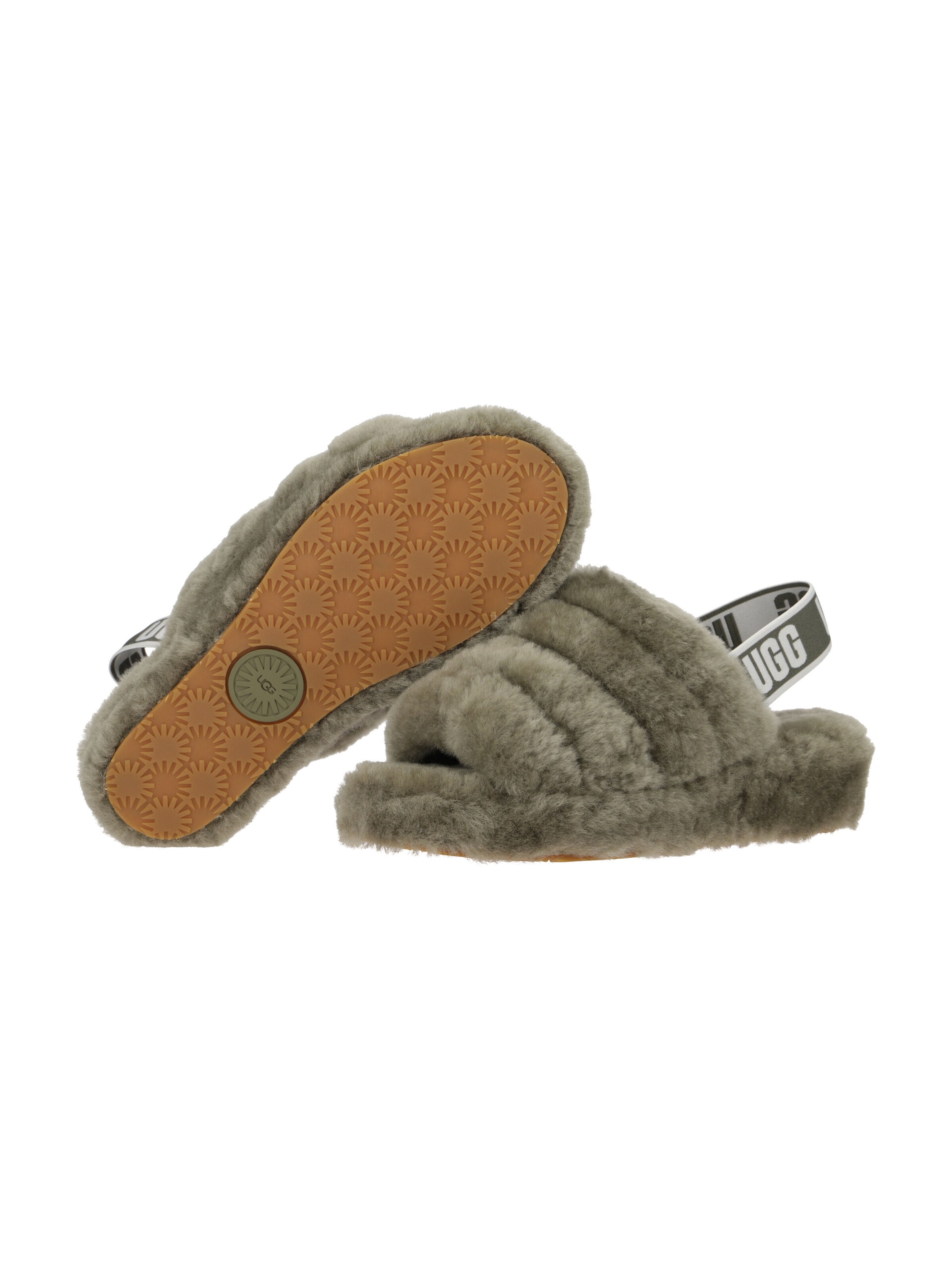 UGG Pantolette 'UGG Fluff Yeah Slide Hausschuhe grün' in Grün
