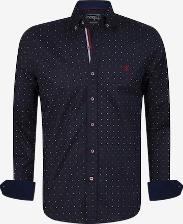 Coupe regular Chemise 'Moss' Sir Raymond Tailor en bleu : devant