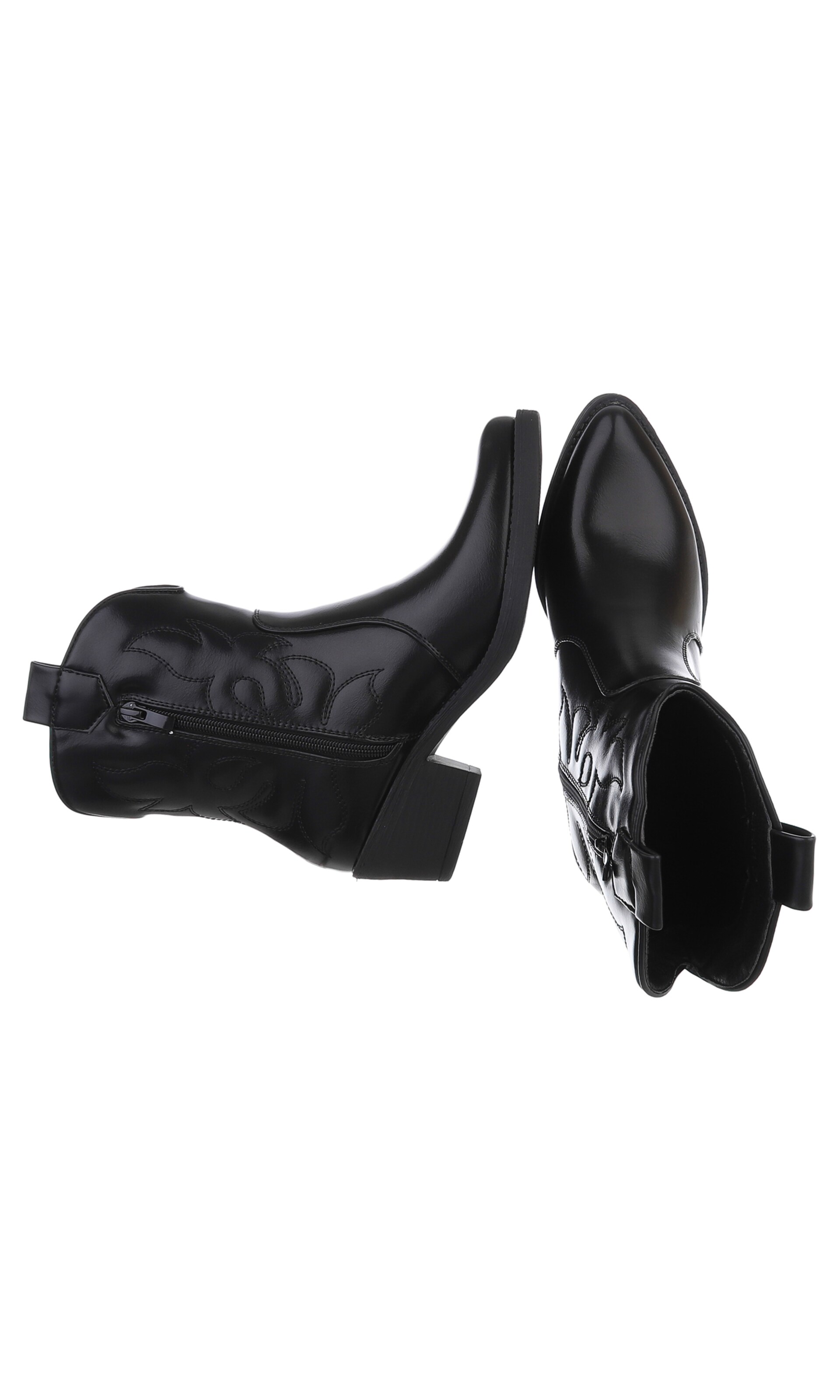 Ital-Design Cowboy Boots in Black