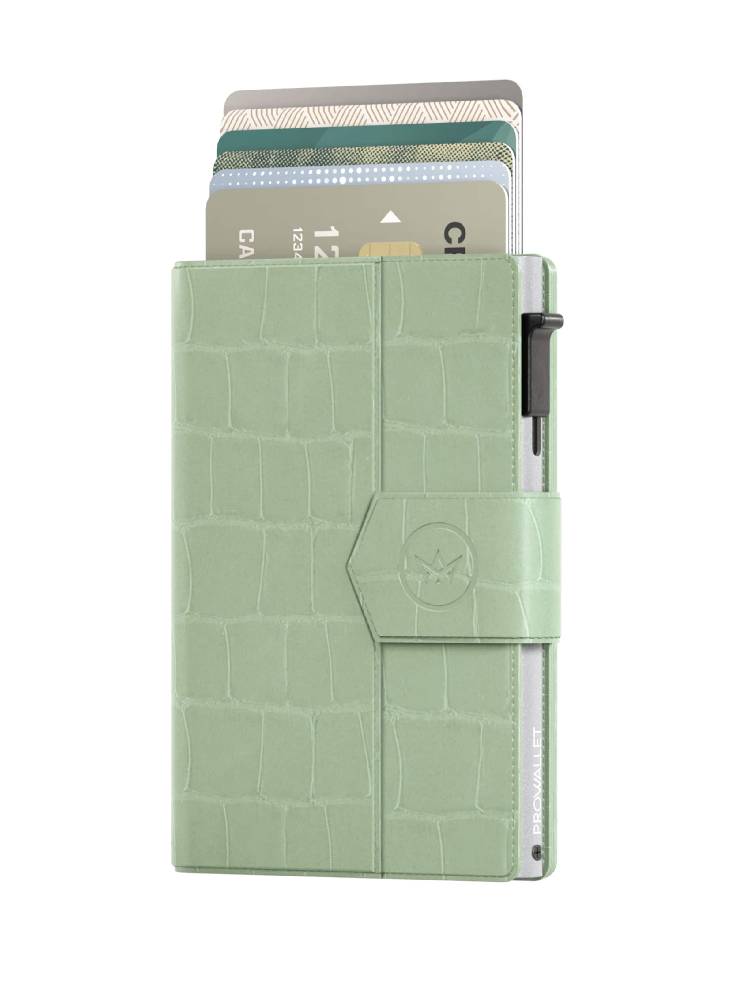Prowallet Wallet 'Pasjeshouder Plus Croco' in Green: front